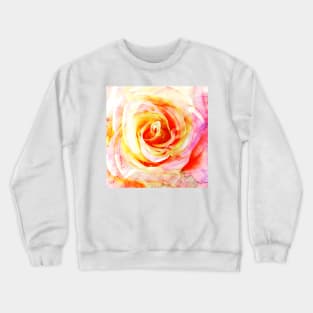 Pink and Yellow Rose Flower Crewneck Sweatshirt